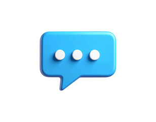 3d blue speech bubble icon isolated on a white background