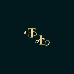 bold concept design elegant and curvy style monogram TL wedding logo initial letter