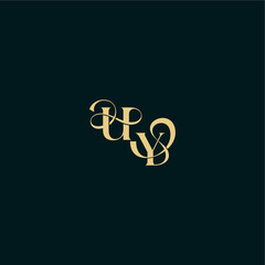 elegant and curvy style monogram UY bold concept design letter wedding logo initial