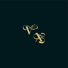 elegant and curvy style monogram VX bold concept design letter wedding logo initial