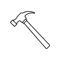 Hammer Tool Icon  Line Art vector illustration.