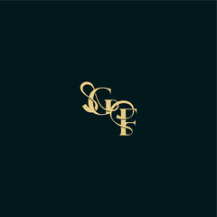 wedding logo initial bold concept design letter elegant and curvy style monogram GF