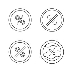 Four different circle icons representing percentage symbols in simple line art style