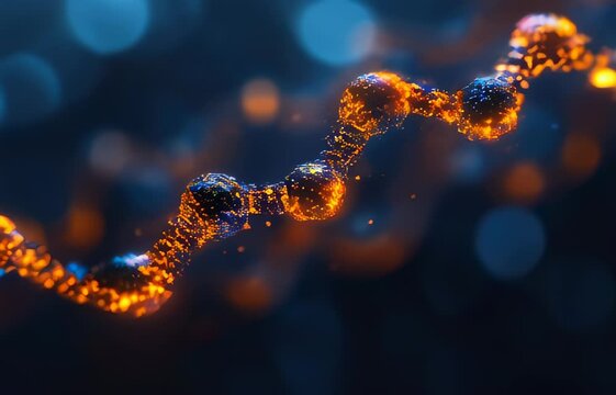 Macro shot. peptides cfdna umis C-reactive protein Self healing process Peptide therapy Capstan Therapeutics neuroimmune CRISPR Alto Neuroscience DNA strand. Orange light. Molecular structure. Scienc