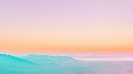 Obraz premium Serene Hues of Nature at Dusk with Gentle Gradients in the Sky and Rolling Hills in the Background