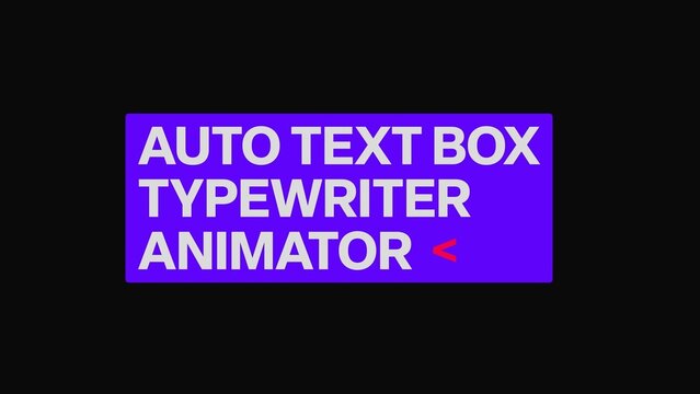 Typewriter Auto Text Box Text Animator | Custom Style And animation With Customizable Controls