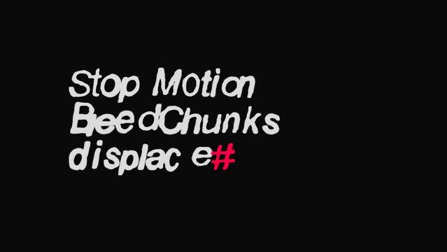 Typewriter Stop Motion Bleed Chunks Text Animator | Custom Style And animation With Customizable Controls