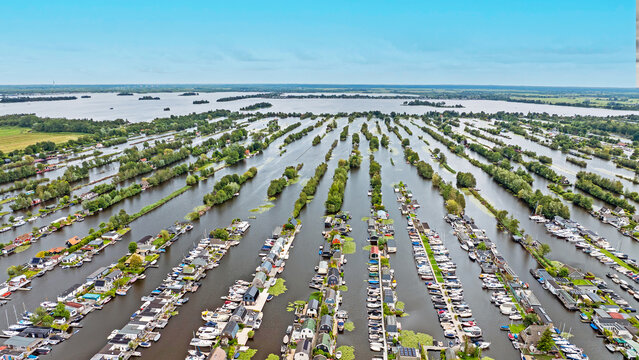 Aerial from the village Scheendijk in the Netherlands