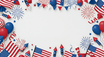 Obraz premium Confetti And Balloons With Banner