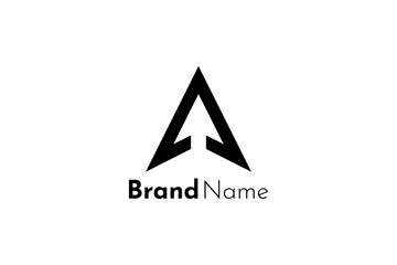 Simple Arrow Up Logotype. Geometric Arrow Shape Line Style isolated on Background. Vector logo design template elements suitable for business and branding.