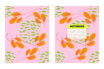 Botanical Notebook Cover Design. Covers for Notebooks. vector. pattern