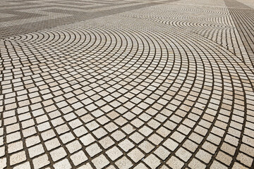 Geometric Pavement Patterns on Walkway Surface