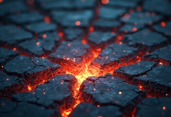 The burnt appearance of lava fissures