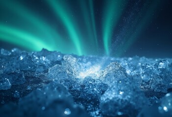 Ice Crystal World Under Aurora