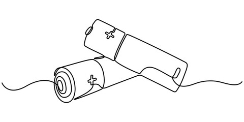 Continuous one line drawing of battery charging vector illustration, Continuous one line drawing of battery charging vector illustration, Continuous one line drawing of battery charging Lightning. 