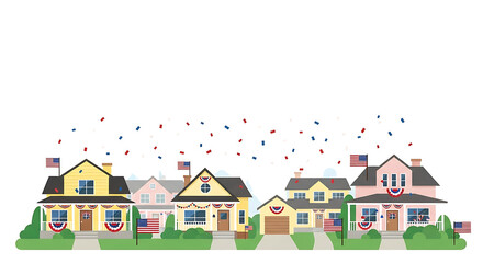 Festive Houses With Patriotic Decor

