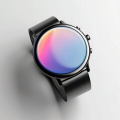 smartwatch mockup, floating or resting on white background, clean shadows, tech product photography style, modern design, soft lighting