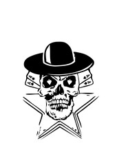 Tete de mort poker carre as crane