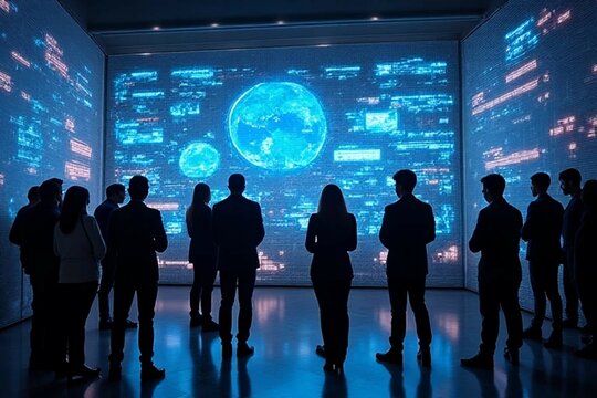 silhouettes of business people in the city