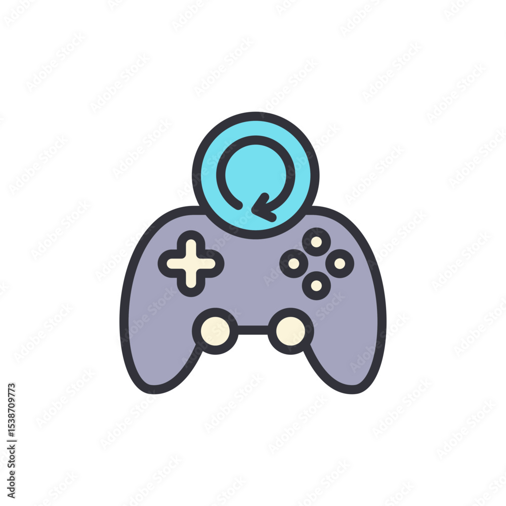 Poster artistic illustration of a controller symbolizing restart functionality