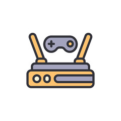 Fototapeta premium Vibrant Illustration Of A Gaming Router On A Transparent Backdrop