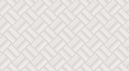 Subtle white and gray basketweave pattern. Seamless geometric background with woven texture