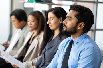audience or crowd people : Asian indian business man and diverse audience people company employees...