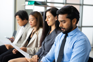 audience or crowd people : Asian indian business man and diverse audience people company employees...