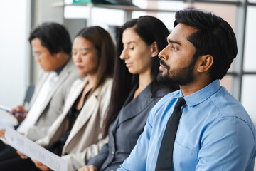 audience or crowd people : Asian indian business man and diverse audience people company employees...