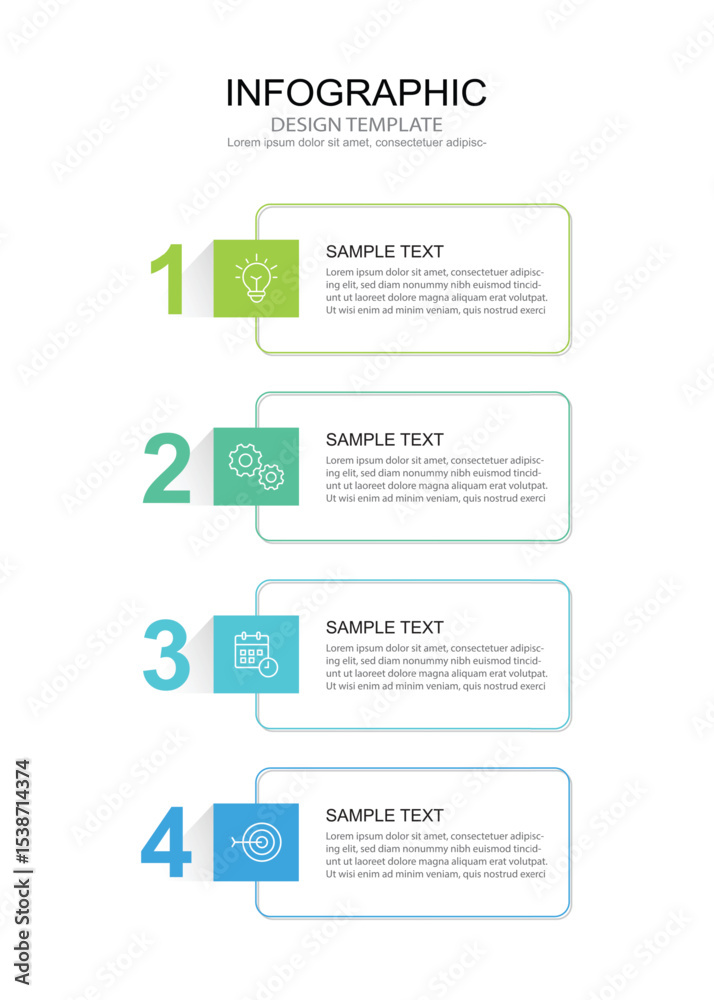 Poster infographic 4 options design elements for your business data. vector illustration