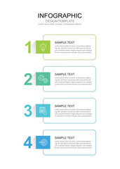 Infographic 4 options design elements for your business data. Vector Illustration