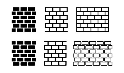 Brick wall collection. Vector masonry monochrome units. Brickwork texture set. Cement stone or old grunge building elements. Urban block construction. House architecture. Interior tile
