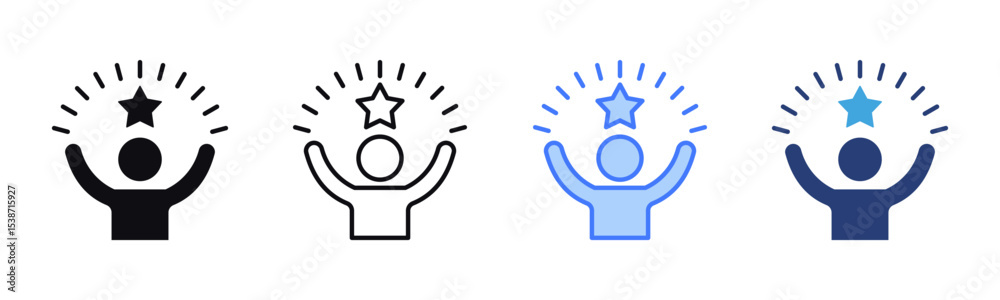 Poster Confidence icon sheet multiple style collection