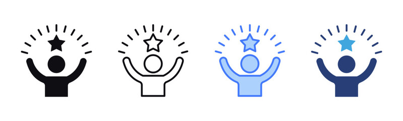 Confidence icon sheet multiple style collection