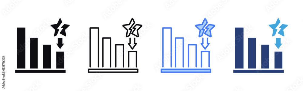 Poster reputation loss icon sheet multiple style collection