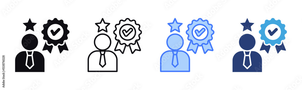 Poster best employee icon sheet multiple style collection