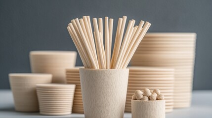 Disposable tableware and wooden utensils