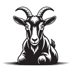 Detailed Full-Body Goat Vector Illustration  Elegant Black Silhouette for Wildlife and Agricultural Design Projects  High-Resolution Vector Perfect for Logos, Branding, and Digital Media . Thank You. 