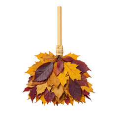 Autumn Leaf Sphere A Seasonal Craft of Natures Hues isolated on transparent baackground