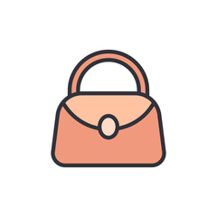 Elegant Handbag Illustration In Peach Color With A Classy Design