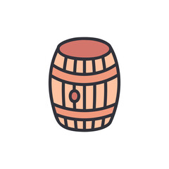 Charming Cartoon Illustration Of A Classic Wooden Barrel Design