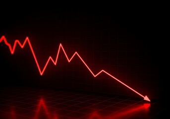 Red arrow graph showing a downward trend
