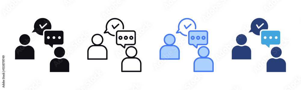 Poster discussion icon sheet multiple style collection