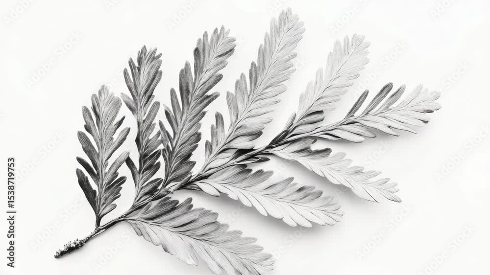 Poster A close-up view of a single leaf resting on a white surface, great for use in backgrounds or as a decorative element