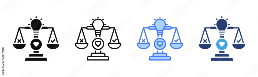 Poster ethical icon sheet multiple style collection