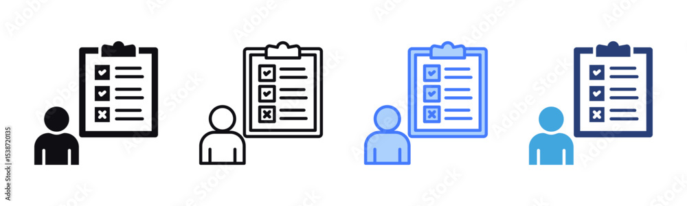 Poster assessment icon sheet multiple style collection
