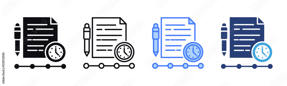 Poster history icon sheet multiple style collection