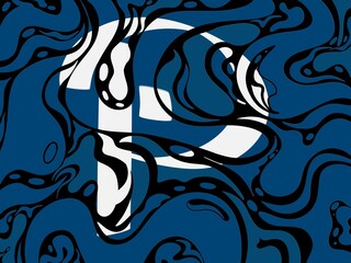 abstract background, abstract background with unique tribal pattern and with letter p