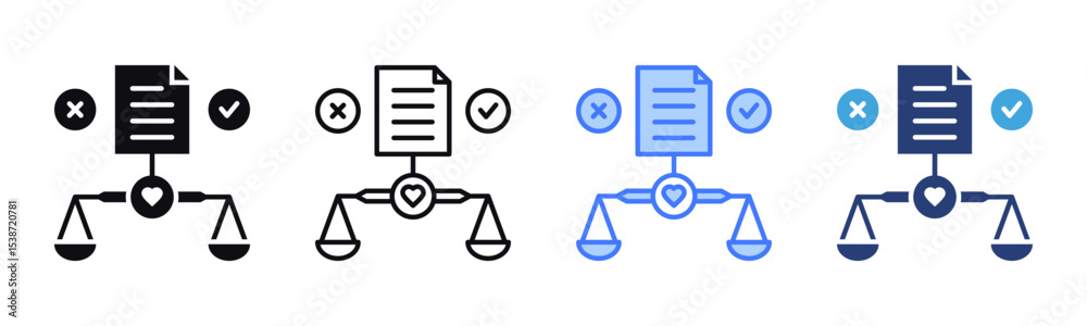 Poster ethical icon sheet multiple style collection