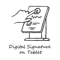 Digital Signature – Tablet Representing Secure Electronic Authorization